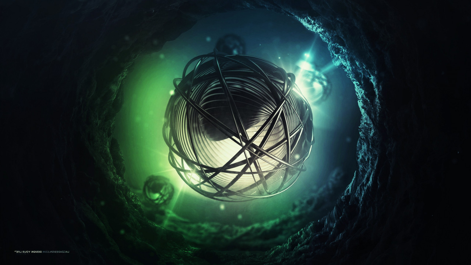 digital art, abstract, sphere, Earth, circle, world, Lacza, light, darkness, 2560x1440 px, computer wallpaper, fractal art, special effects, macro photography, organism