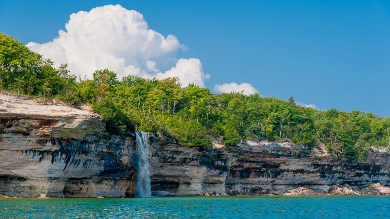 landschap, waterval, zee, baai, natuur, kust- landschap, waterval, zee, baai, natuur, kust-