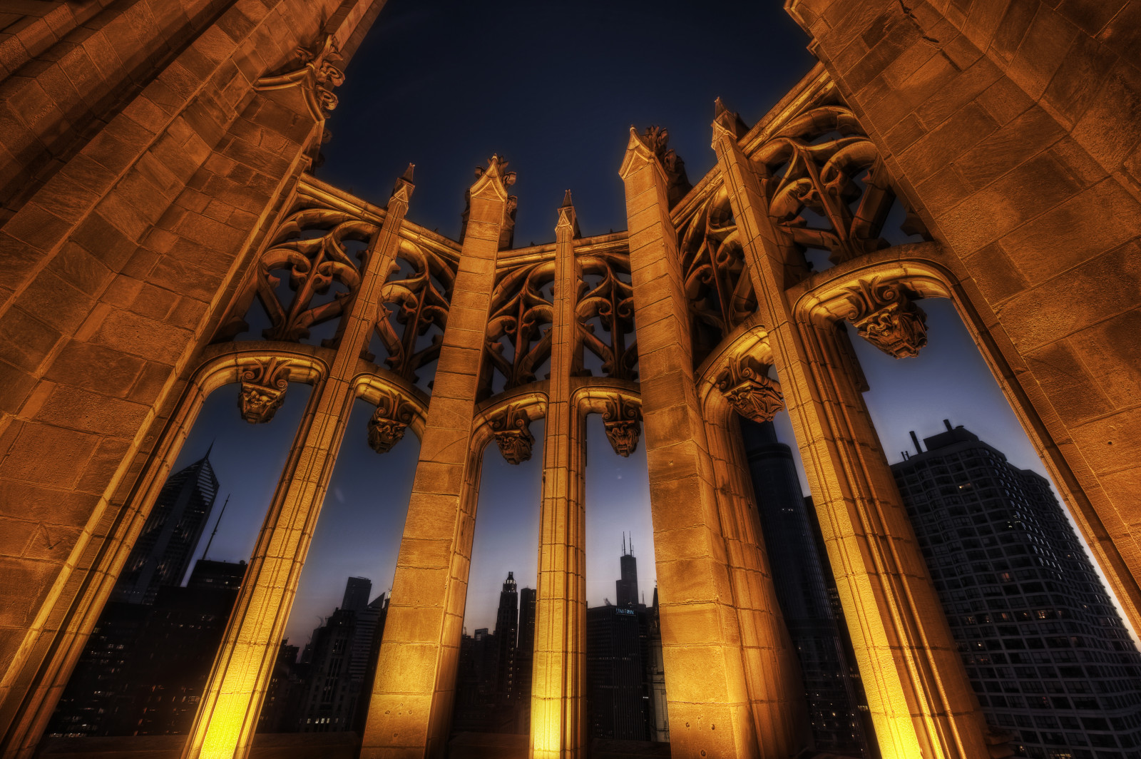 Wallpaper : blue, justin, winter, sunset, orange, Chicago, building ...
