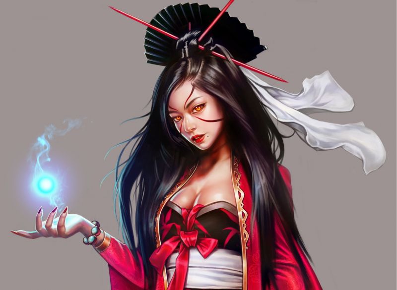 illustration, fantasy art, anime, black hair, Person, Asian illustration, fantasy art, anime, black hair, Person, Asian