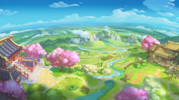 cloud,sky,green,flower,world,nature