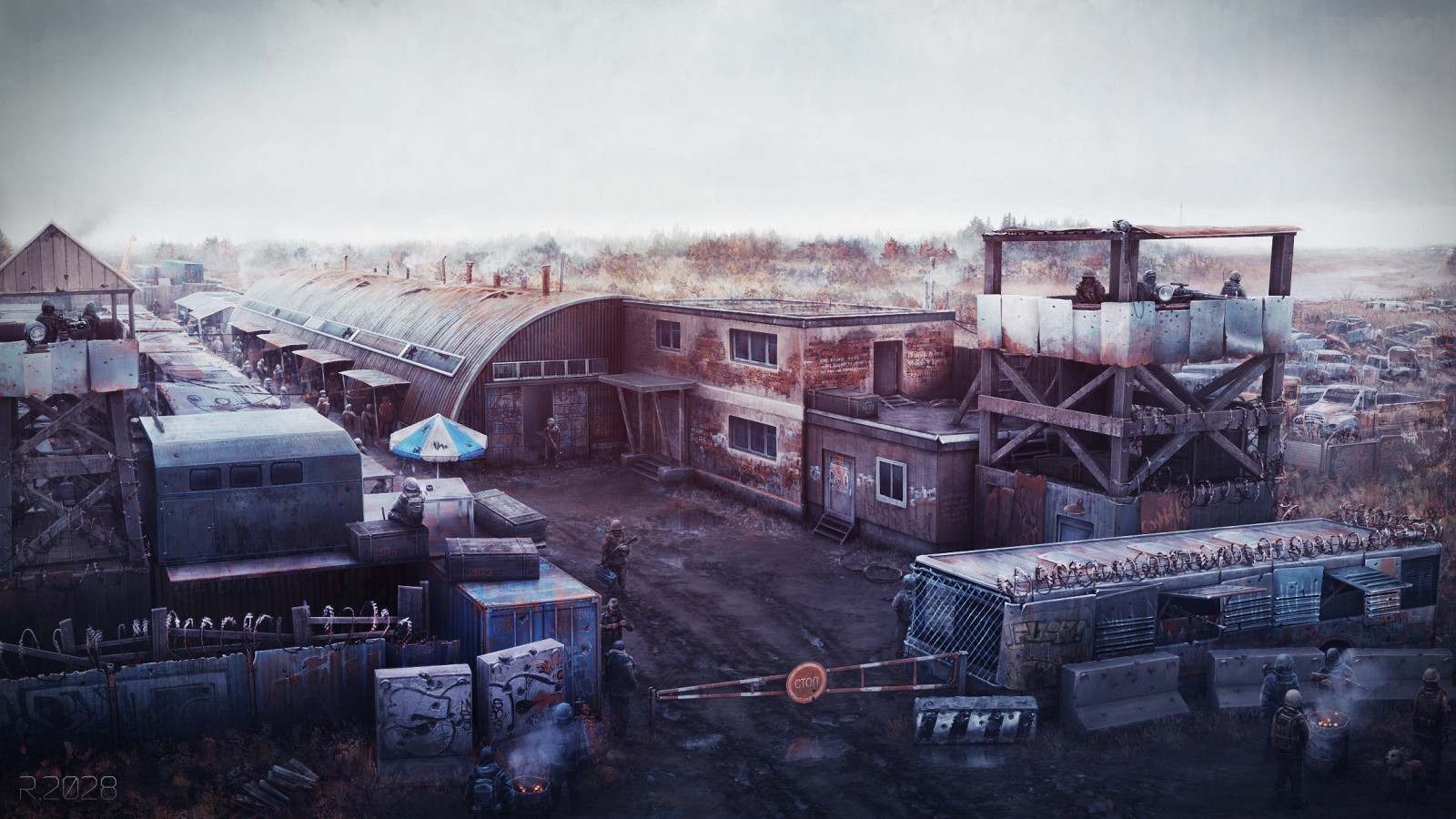 Wallpaper : city, apocalyptic, snow, winter, vehicle, artwork, soldier ...