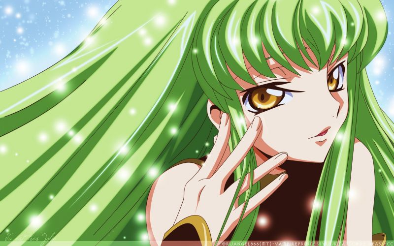 ilustrace, anime, anime dívky, Code Geass, zelená, kreslená pohádka ilustrace, anime, anime dívky, Code Geass, zelená, kreslená pohádka