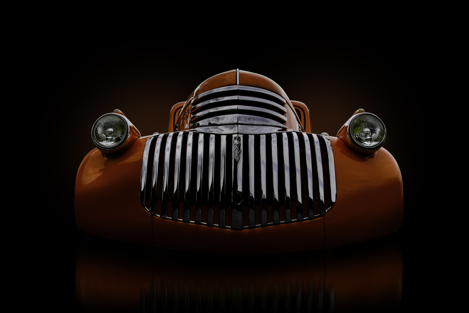 auto, vozidlo, oranžový, Chevrolet, hotrods, světlo, vyzvednout, osvětlení, cars, tma, automobil, počítač tapeta, automobilového designu, zátiší fotografování, neilbanichphotograhy, coolhotrods, 1945, 1945chevroletpickup, product design