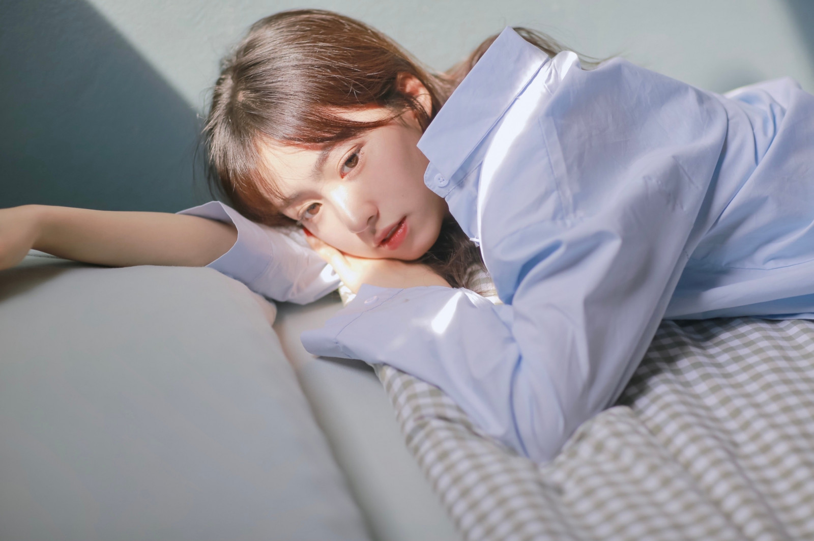 kobiety, Azjatycki, Model, Duebass, koszula