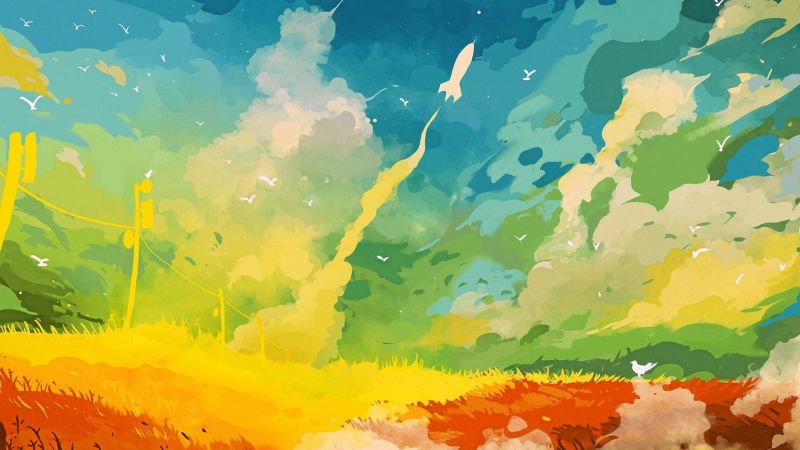 slunečnímu záření, malování, ilustrace, nebe, umělecká díla, barvitý slunečnímu záření, malování, ilustrace, nebe, umělecká díla, barvitý