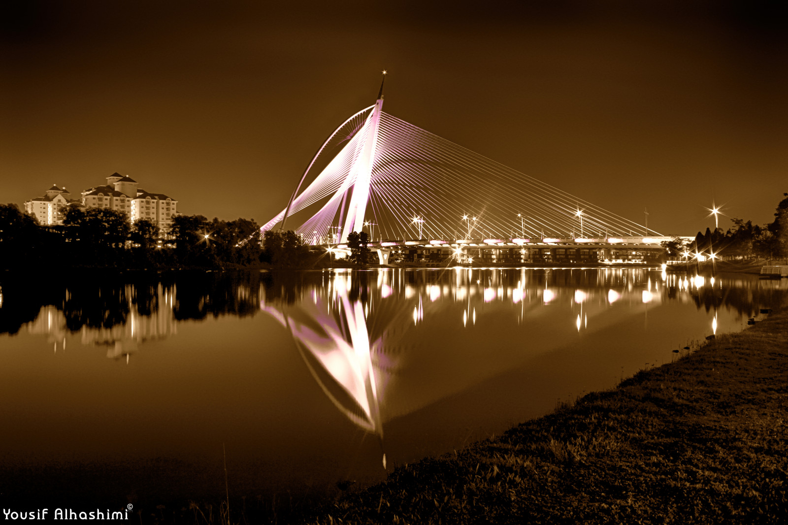 longexposure, bro, vand, nat, Canon, landskab, lang, udsættelse, Malaysia, kuala, KualaLumpur, Putrajaya, kL, KLCC, seriwawasanbridge, canon7d