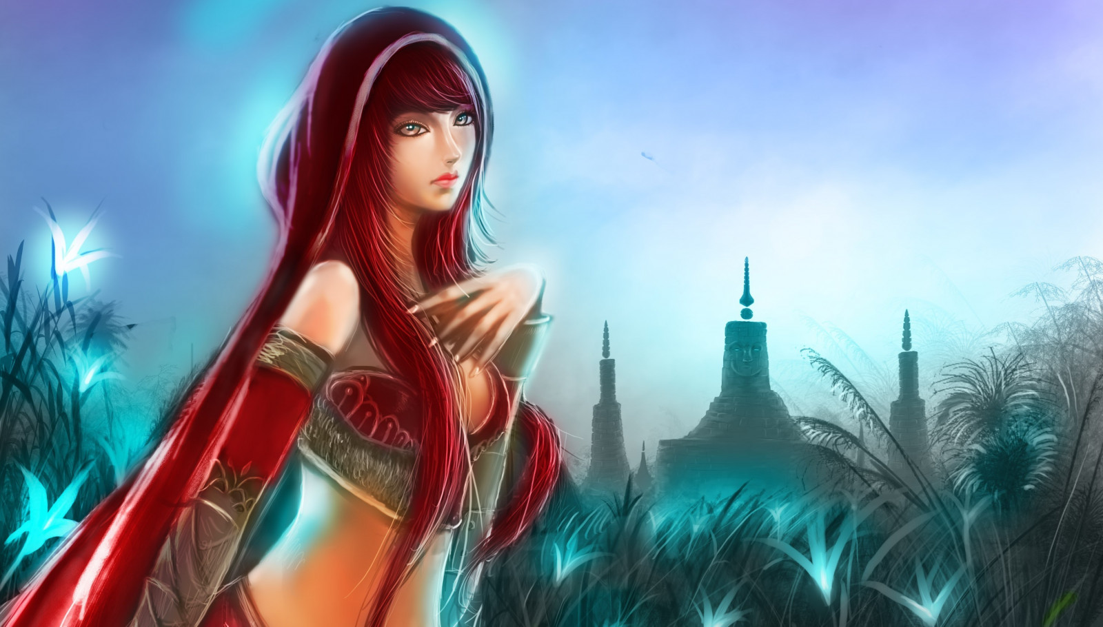 ženy, fantasy umění, fantasy dívky, dlouhé vlasy, anime, umělecká díla, Snímek obrazovky, počítač tapeta, fiktivní postava