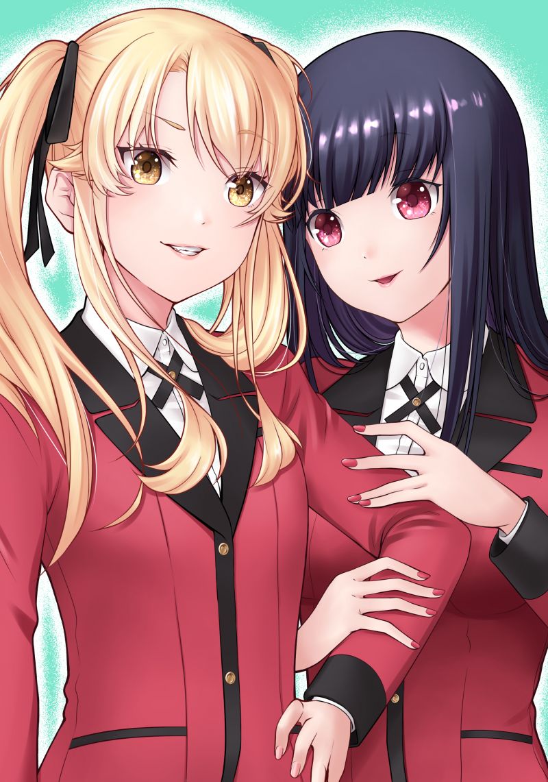 Anime,Anime Mädchen,Kakegurui,Jabami Yumeko,Saotome Meari,lange Haare