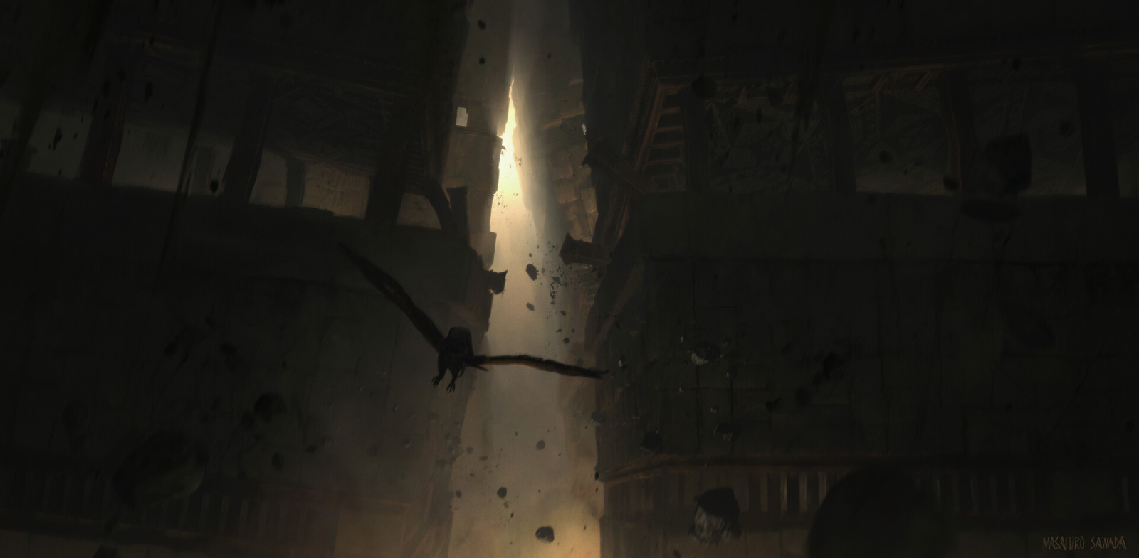 Masahiro Sawada, ptactvo, fantasy umění, žalář