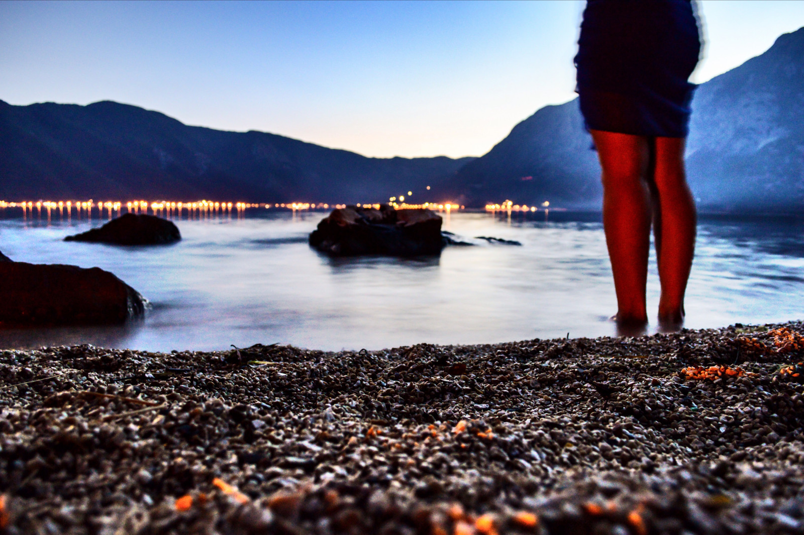 západ slunce, moře, letní, odraz, voda, noc, svítání, Nikon, nohy, kameny, iso, pro, Černá Hora, nikond3200, mauntains, movingwater