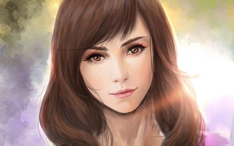 1920x1200 px, hnědý, brunety, umělecká díla, oči, tváře 1920x1200 px, hnědý, brunety, umělecká díla, oči, tváře