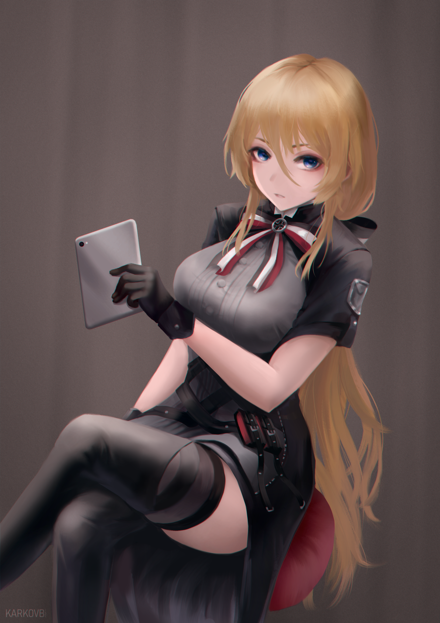 anime, anime dívky, Azur Lane, Bismarck Azur Lane, dlouhé vlasy, blondýnka, sólo, umělecká díla, digitální umění, fan art