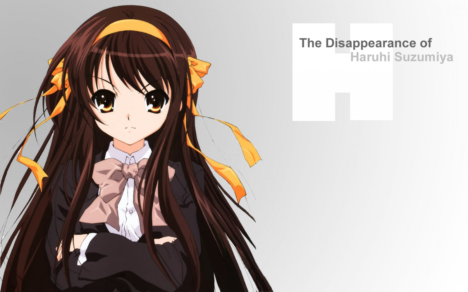 Wallpaper illustration, anime, black hair, Suzumiya Haruhi