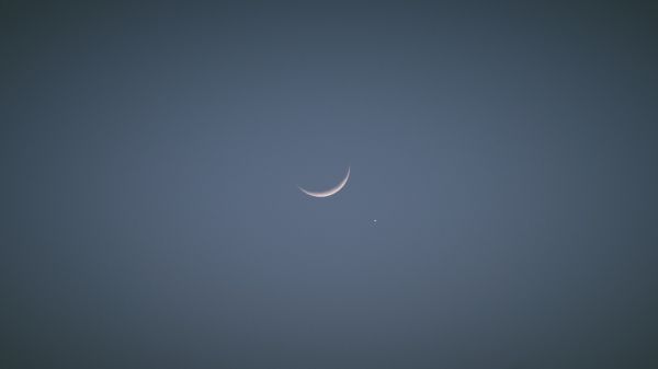 sky,Moon,evening,Venus