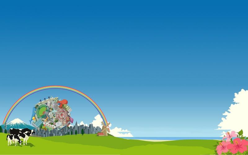 ilustração, videogames, grama, céu, horizonte, Katamari ilustração, videogames, grama, céu, horizonte, Katamari