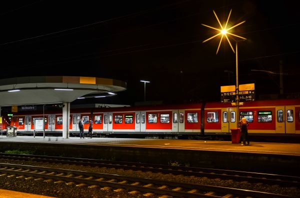 night, train, light, red, slr, lamp