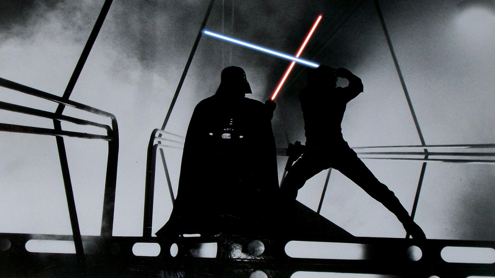 Wallpaper Star Wars, sky, silhouette, lightsaber, Darth Vader, Luke