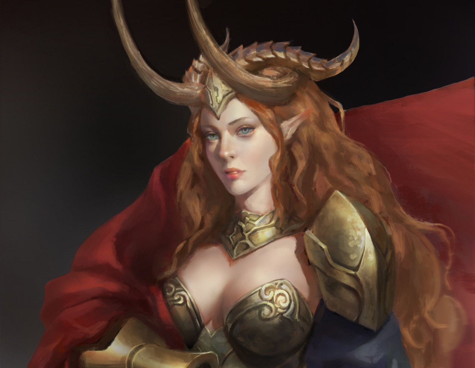 illustration, Art fantastique, Fantaisie fille, cornes, clivage, Seins, mythologie, capture d'écran, Femme guerrière