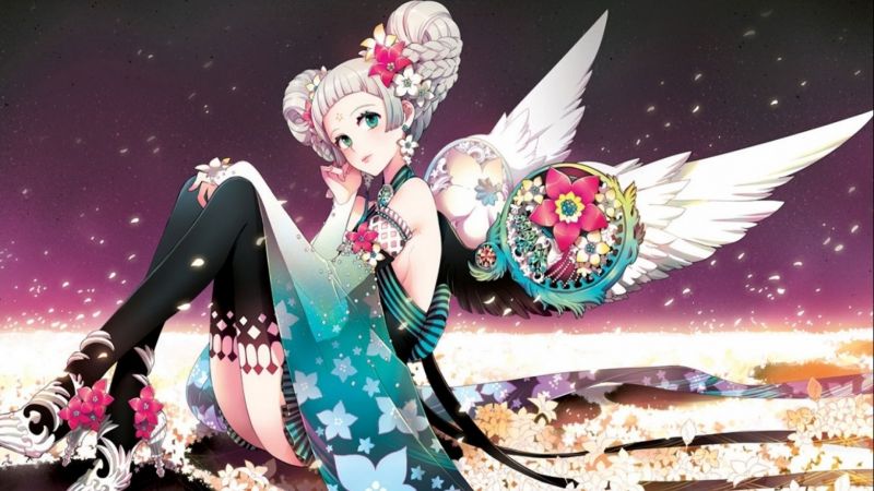 illustrazione, fiori, anime, carina, spazio, Ali illustrazione, fiori, anime, carina, spazio, Ali