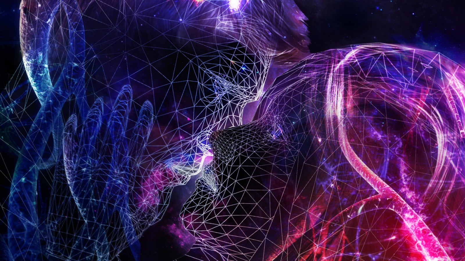 persone, arte digitale, Fantasy art, buio, astratto, opera d'arte, viola, baci, universo, ARTE, oscurità, immagine dello schermo, sfondo del computer, arte frattale, effetti speciali, spazio, l'arte psichedelica
