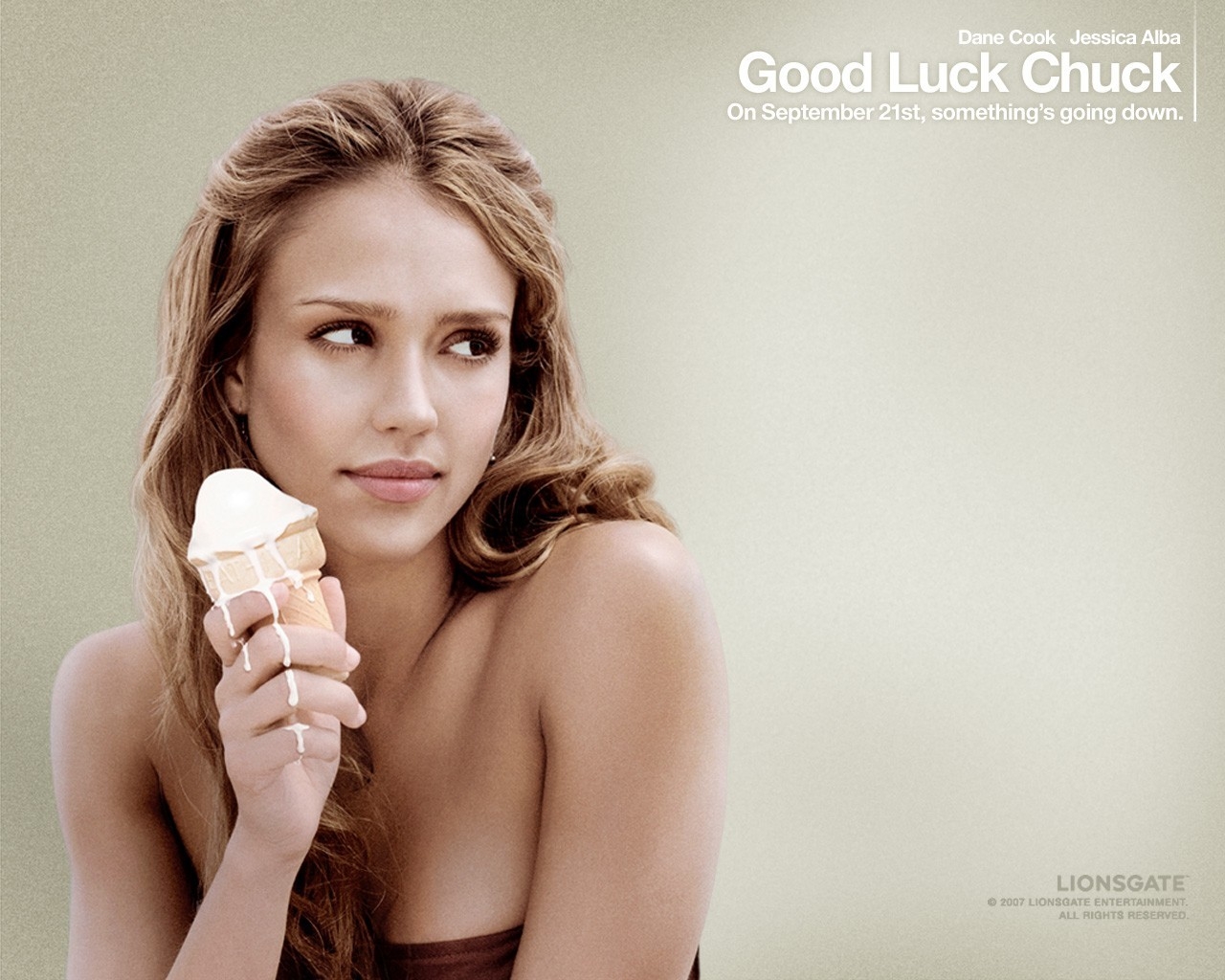 Wallpaper : Jessica Alba, ice cream, good luck chuck 1280x1024 ...