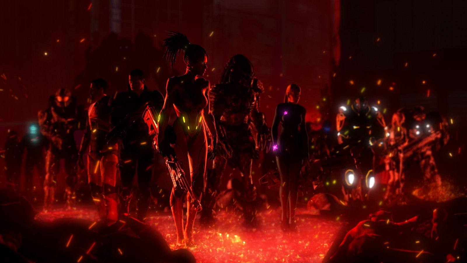 1920x1080 px, umělecká díla, velitel Shepard, Gordon Freeman, Poločas rozpadu, Svatozář, Hromadný efekt, Šéfkuchař, Metroid, Predator movie, Queen of Blades, Samus Aran, StarCraft, videohry, Zero Suit Samus