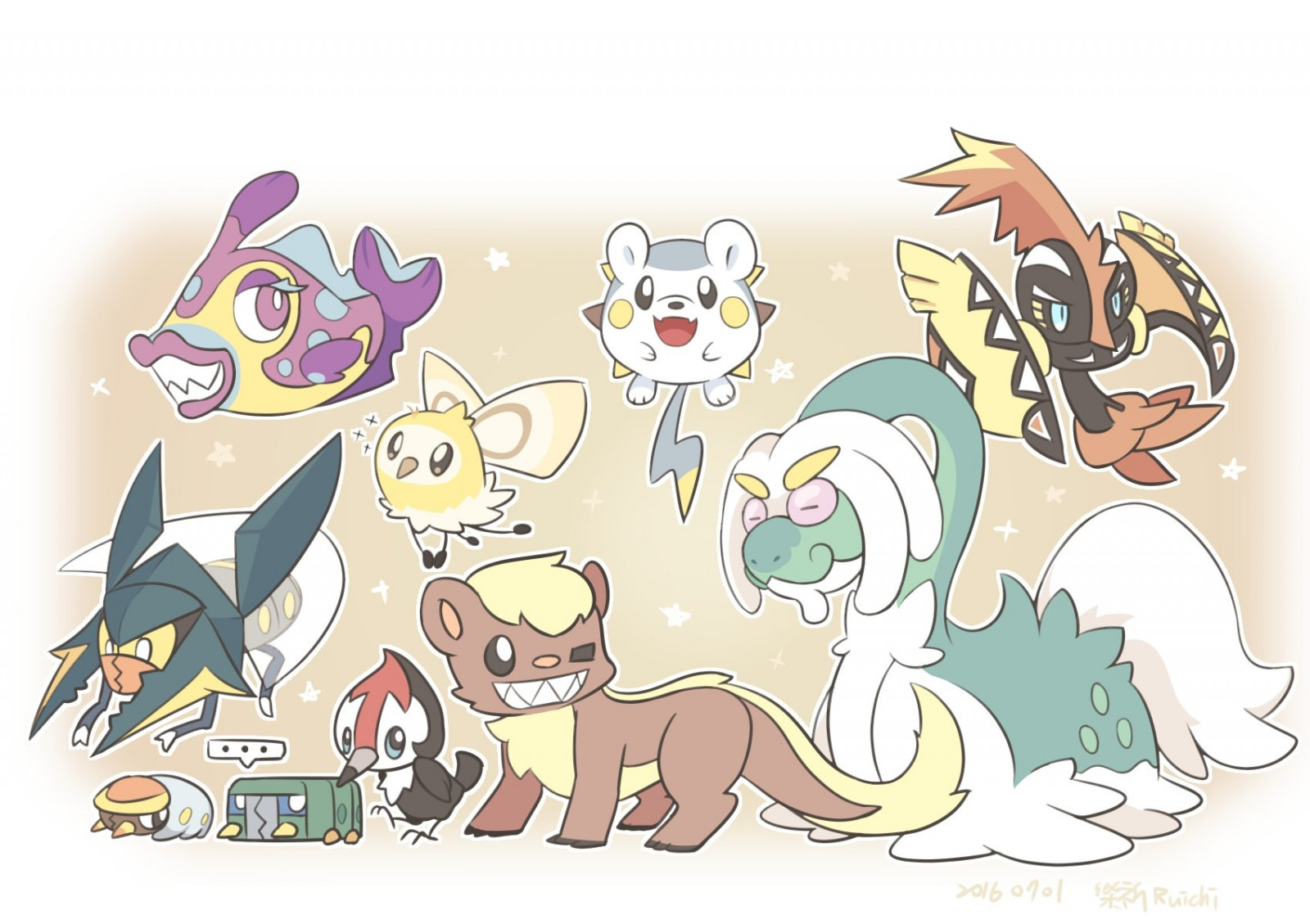 1700x1200 px, Koko, pokemon, Tapu, Togedemaru, Vikavolt, Yungoos