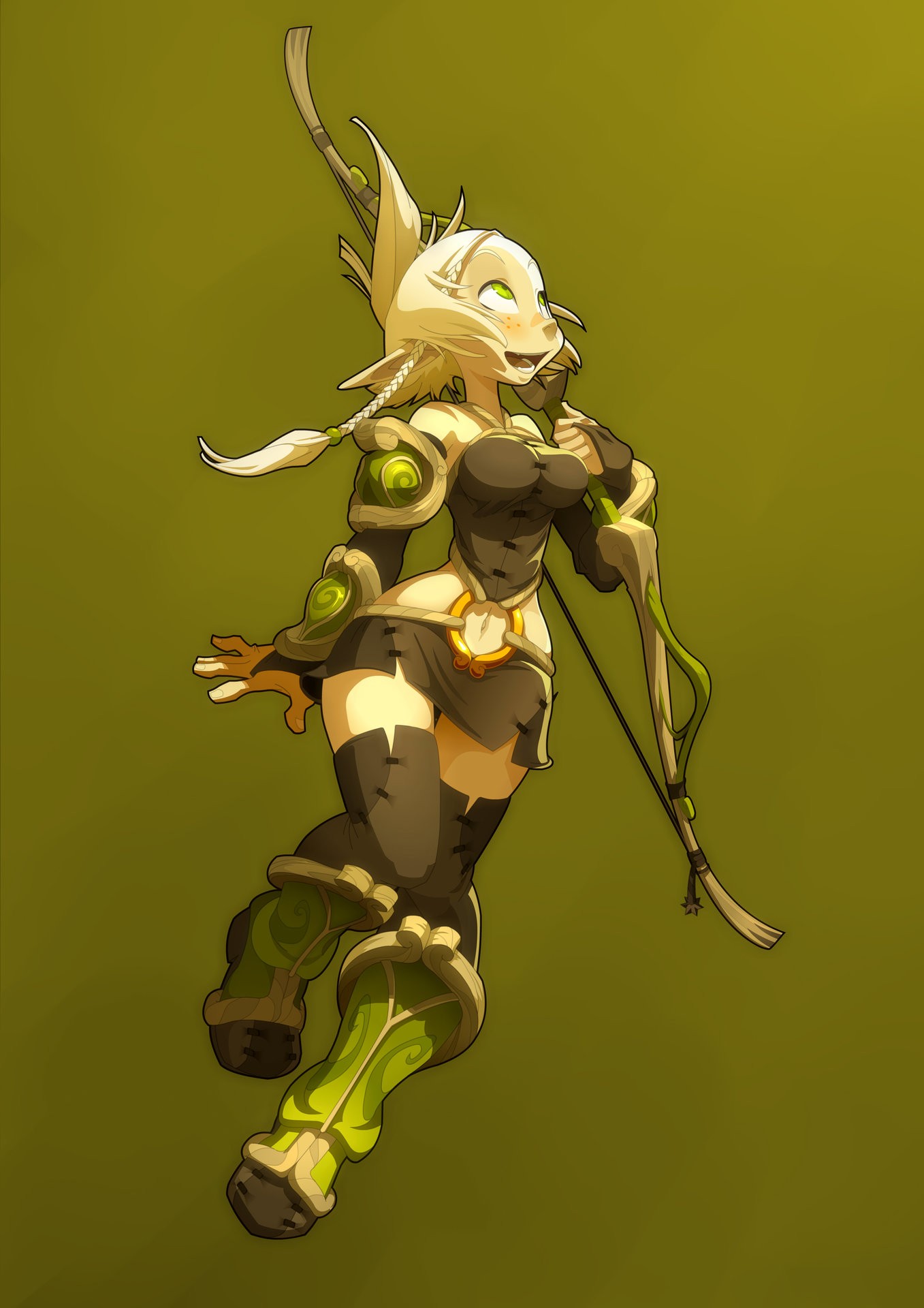 ilustrace, digitální umění, umělecká díla, zelená, wakfu, Snímek obrazovky