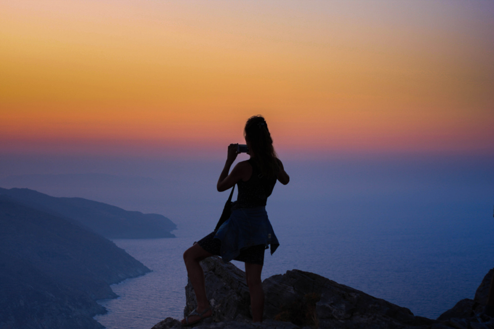 západ slunce, moře, letní, nebe, žena, přímořská krajina, voda, barvy, Kánon, krajina, fotografování, středozemský, západ slunce, egejský, hellas, Řecko, Řecko, útes, greekislands, prázdnin, kyklady, folegandros, waterscape