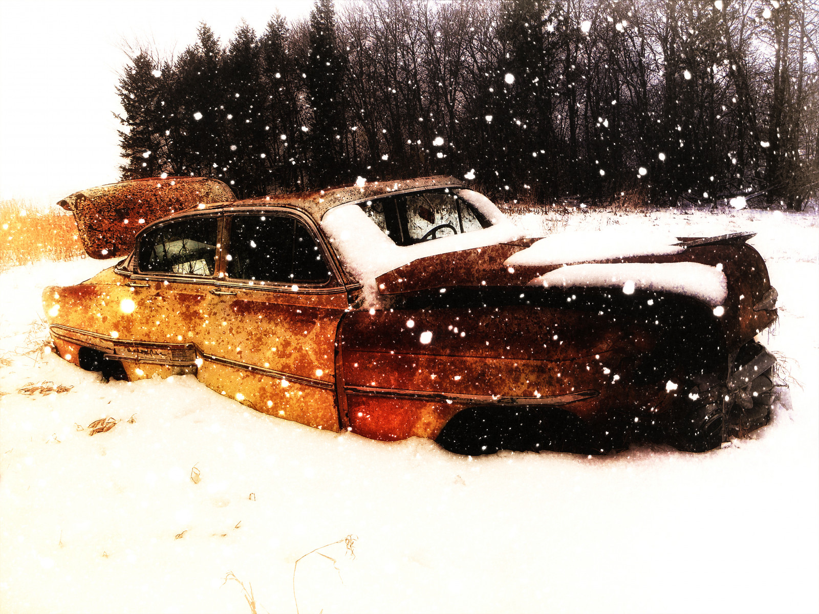 Wallpaper car, snow, winter, rust, USA, Chevrolet, Freezing