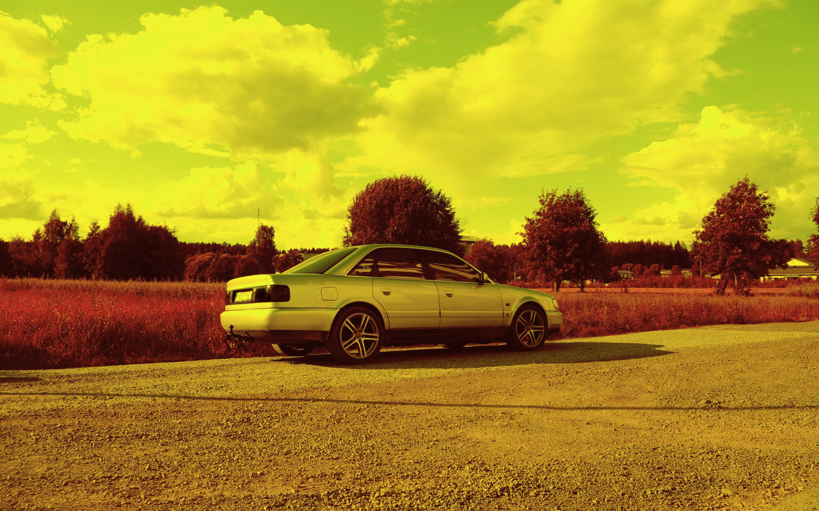 Wallpaper car, vehicle, field, driving, plain, screenshot, automotive