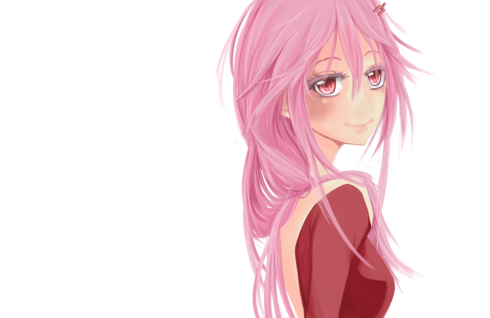illustration, anime, tegneserie, mund, lyserød, Guilty Crown, Yuzuriha Inori, mangaka