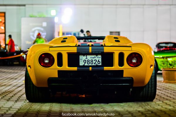 car, vehicle, sports car, photography, yellow, Ford GT