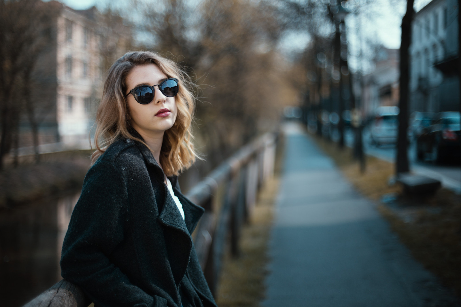 обои : лицо, женщины, модель, портрет, очки, Зима, Фотография, платье