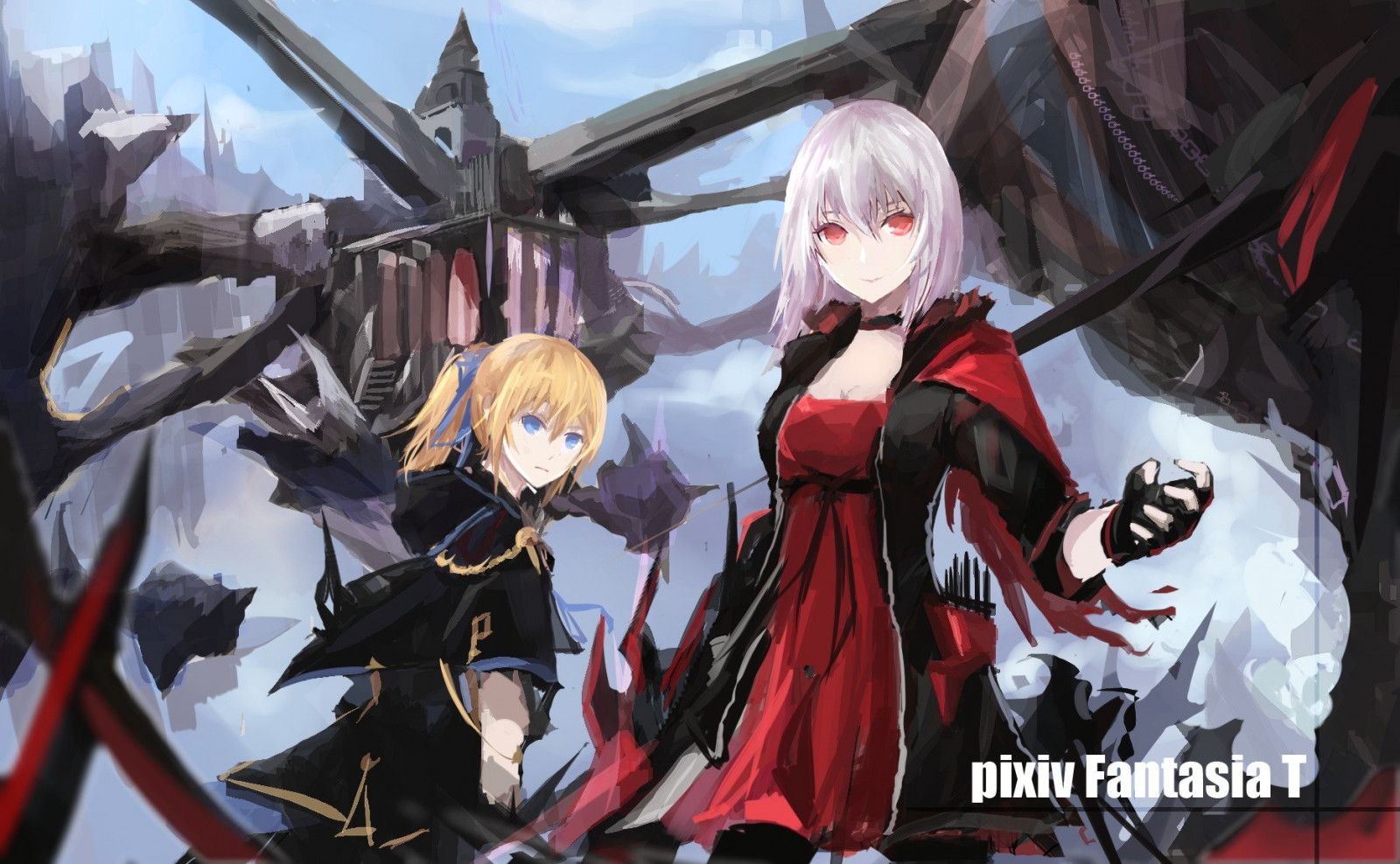Wallpaper : berambut pirang, rambut panjang, rambut putih, gadis anime