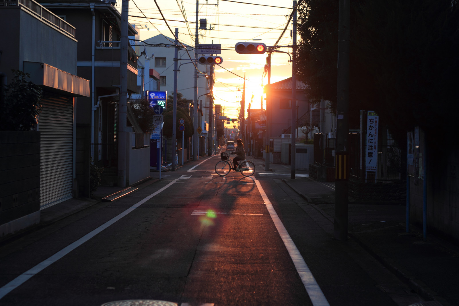 Japonsko, pouliční osvětlení, ulice, noc, jízdní kolo, silnice, večer, ráno, slunce, Kánon, město, Tokio, infrastruktura, světlo, centrum, alej, osvětlení, polibek, cyklista, tma, Tachikawa, eos, pruh, urban area, svítidlo, Nishiki