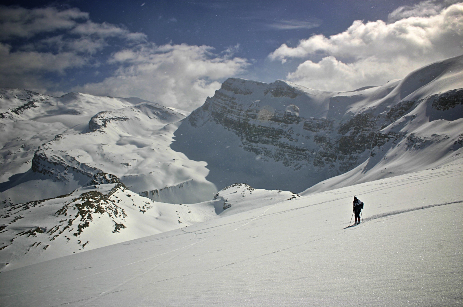 Wallpaper blue, winter, shadow, sky, mountain, lake, snow, Canada