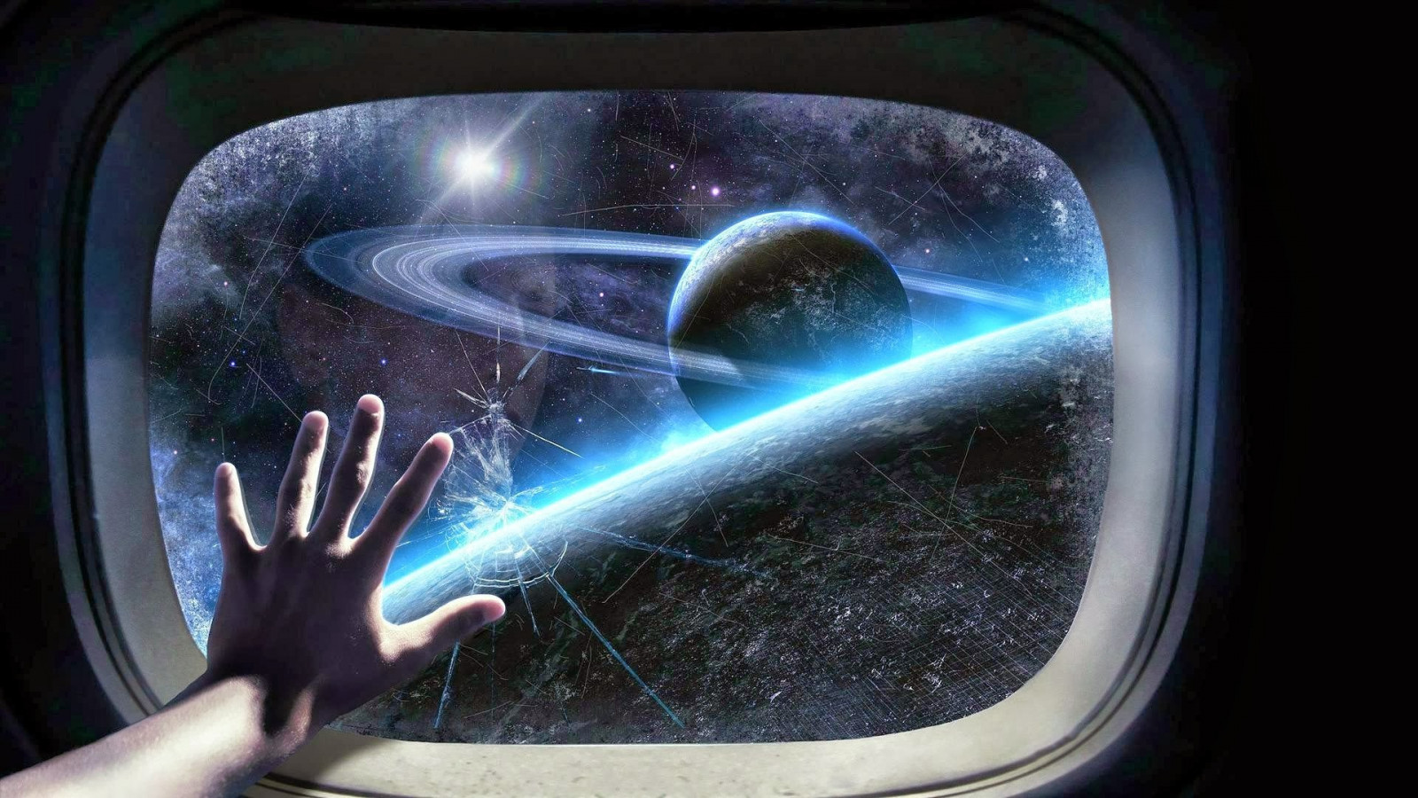 finestra, pianeta, spazio, veicolo, spazio d'arte, fantascienza, bicchiere, anelli planetari, screpolato, leggero, ruota, immagine dello schermo, organo, spazio