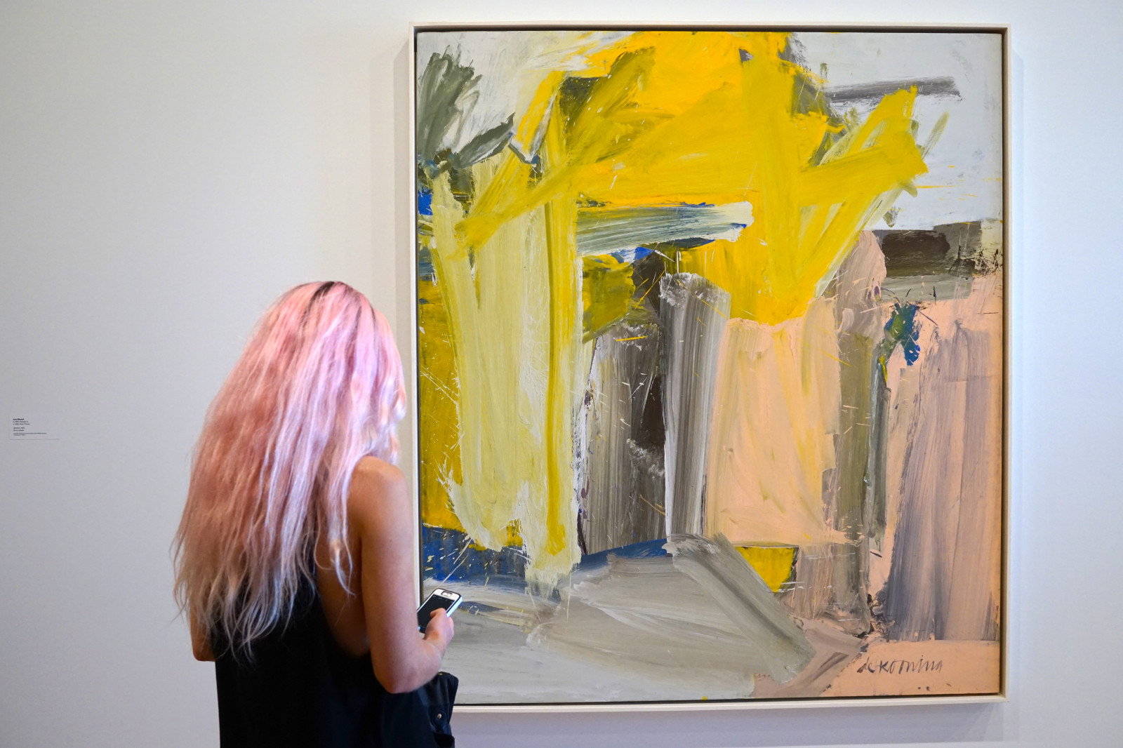 město, nyc, New York City, růžový, bílý, abstraktní, zelená, UMĚNÍ, žlutý, muzeum, malování, bílé stěny, teplý, telefon, publikum, Země, formuláře, divák, kaskáda, patron, psaní, Willemdekooning, iPhone, bílé vlasy, abstraktní expresionismus, platinumblonde, Whitneymuseumofamericanart