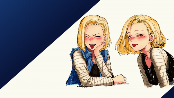 Dragon Ball,Dragon Ball Z,Android 18,blonde,blushing,denim