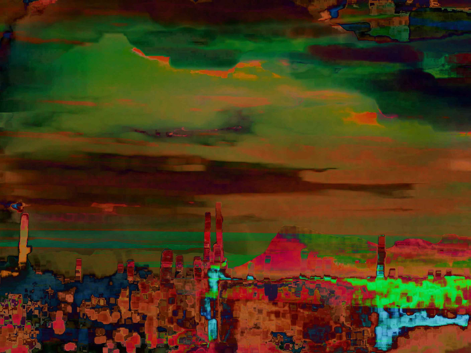 malování, kopce, večer, Arizona, UMĚNÍ, barva, digitální umění, photomanipulation, textury, moderní umění, akrylová barva, kaktusy, vrstvené, richeye