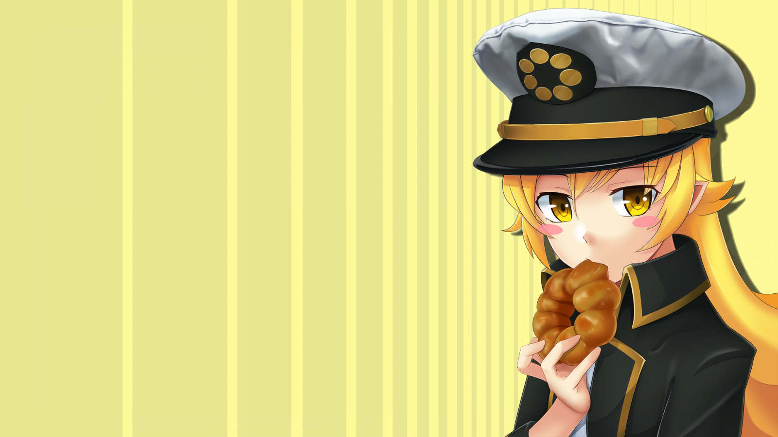 ilustrace, blondýnka, dlouhé vlasy, Monogatari Series, anime, anime dívky, Oshino Shinobu, kreslená pohádka, Osoba