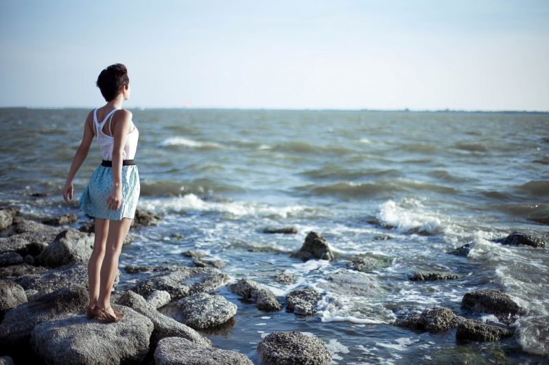 women outdoors, women, model, sea, bay, water women outdoors, women, model, sea, bay, water