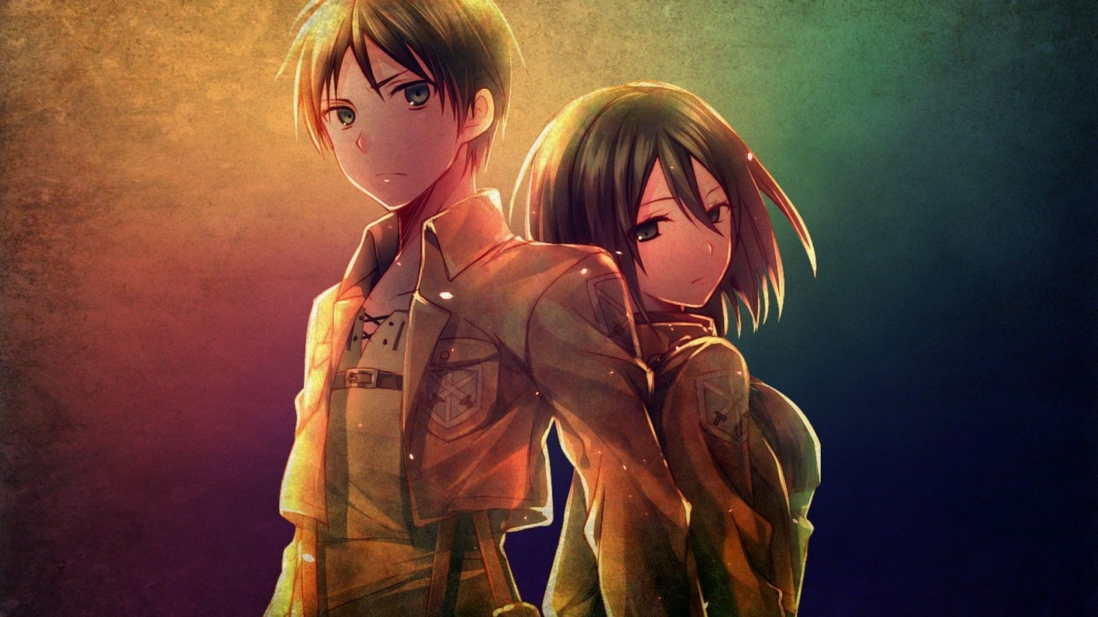 anime, Shingeki ei Kyojin, Eren Jeager, Mikasa Ackerman, kuvakaappaus, 1920x1080 px, taustakuva