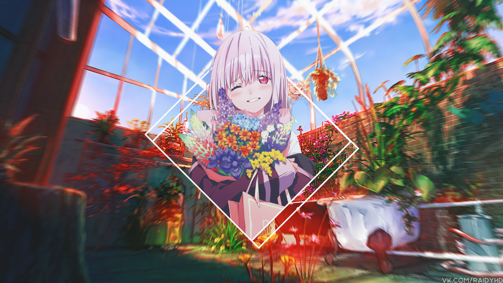 アニメの女の子, アニメ, picture in picture