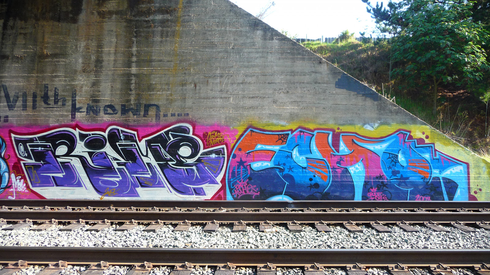 grafiti, UMĚNÍ, dráha, pouliční umění, plocha, železniční doprava, nástěnná malba