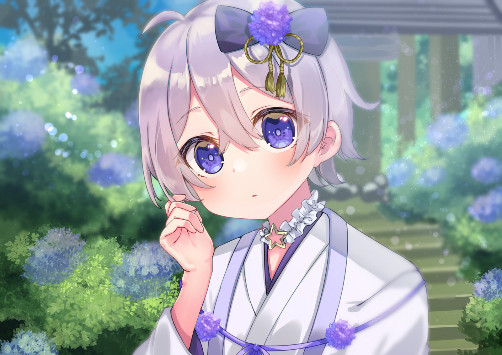 Vêtements, tête, plante, bleu, violet, dessin animé, corps humain, rose, Lunettes, content, cg artwork, Hime coupé, cheveux noirs, cheveux longs, bleu électrique, poupée, People in nature, amusement, cheveux bruns, illustration, ART, personnage fictif, Animated cartoon, Anime, magenta, plante à fleurs, animation, La peinture, Jouet, uniforme, perruque, herbe