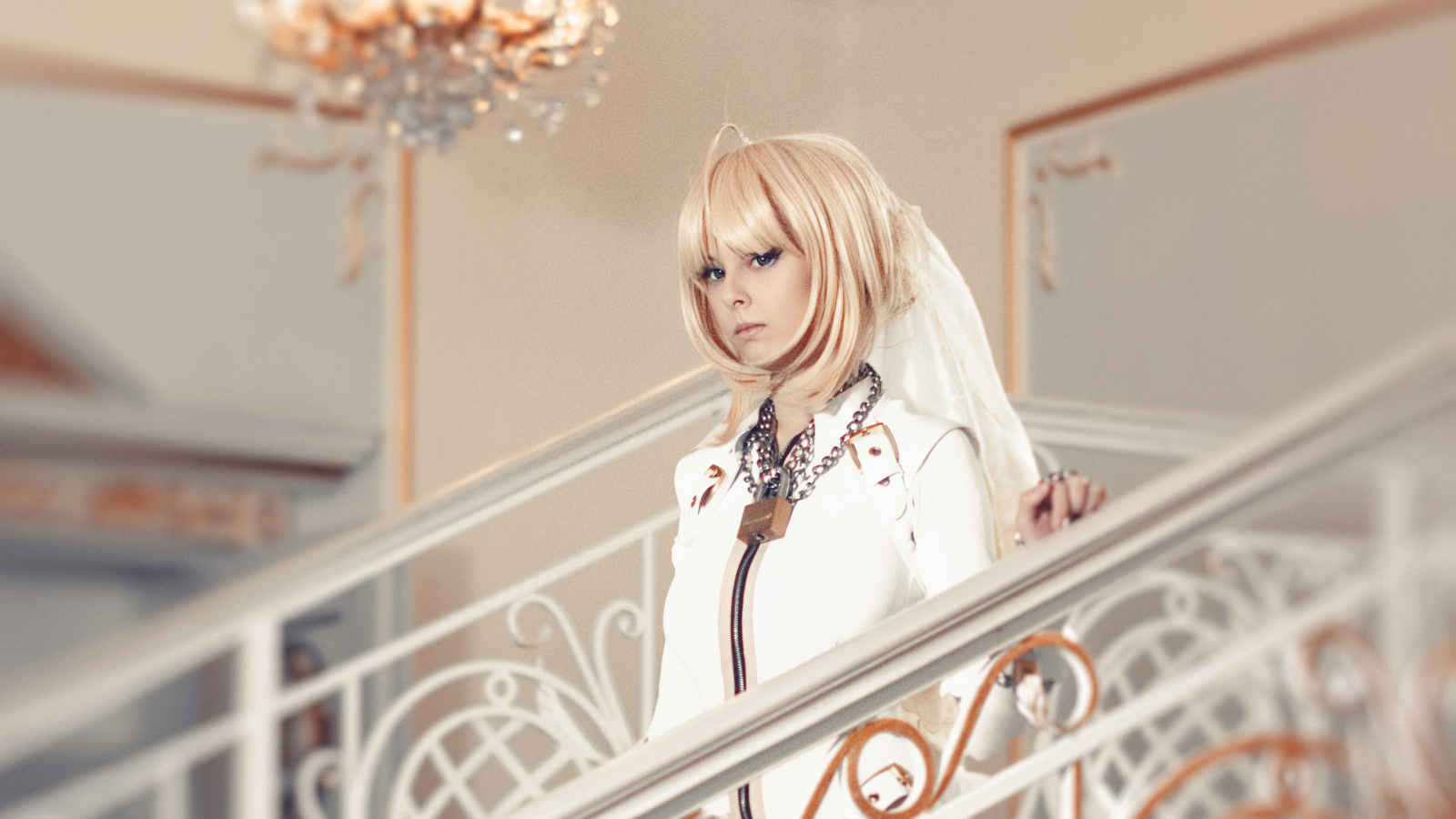 bianca, donne, cosplay, anime, fotografia, vestito, Disharmonica, Helly von Valentine, Sabre Sposa, capi di abbigliamento, bellezza, sposa, costume