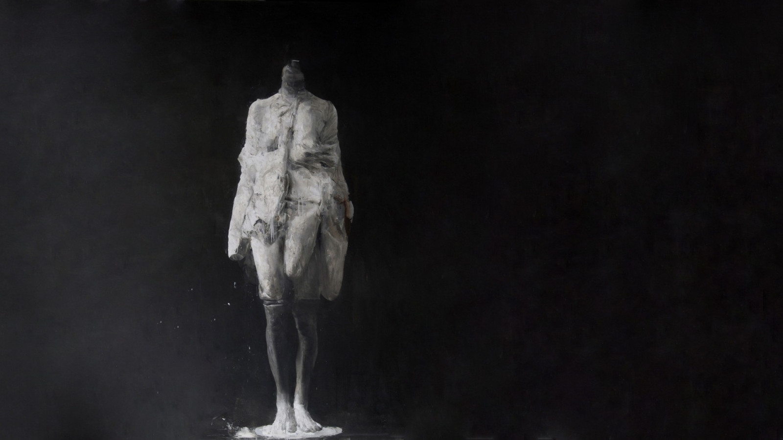 malování, hrůza, sochařství, socha, smutek, olejomalba, depresivní, bezhlavý, památník, UMĚNÍ, tma, Černý a bílý, monochromatické fotografování